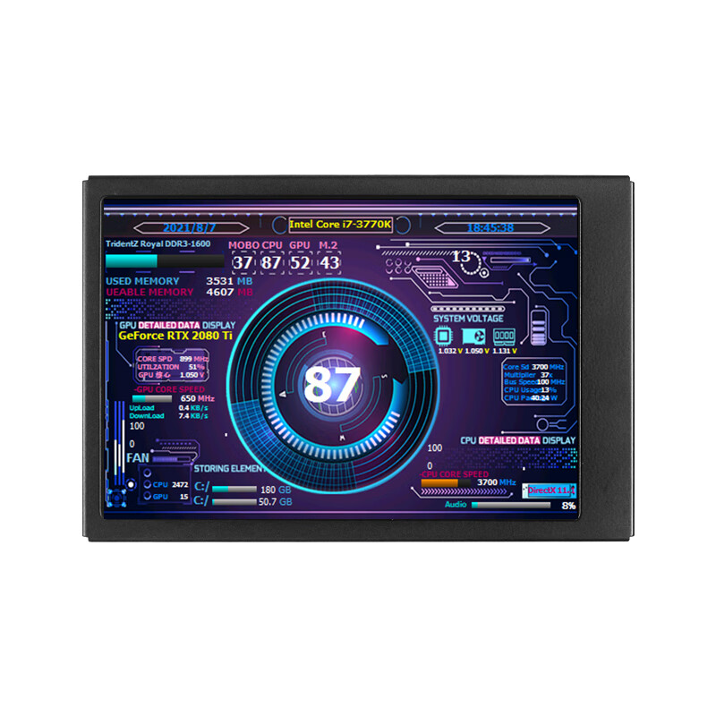 SCHHV 3.5-inch Type-C secondary screen chassis USB direct connection chassis monitors computer status HD IPS screen Aida64 3.5-inch secondary screen