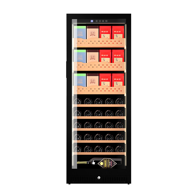Curtis 25 new multi-functional constant temperature moisturizing red wine cabinet for home living room small air-cooled bar ice tea refrigerator compressor with lock red wine box ice storage cabinet optional height 1 air-cooled + single temperature full shelf version + 1.45 meters high