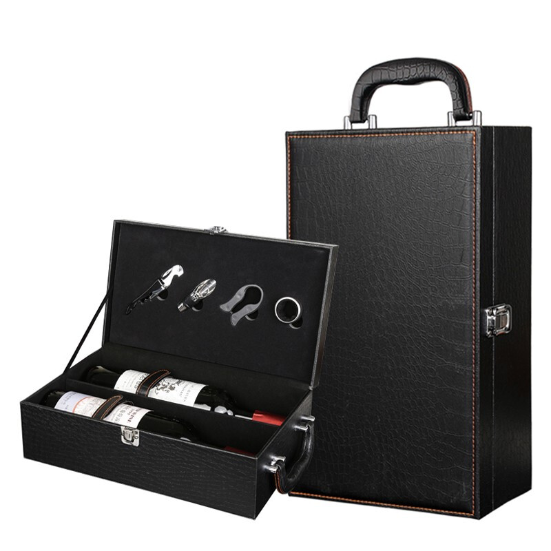 Boelter double red wine leather box wine packaging box empty box high-end leather box red wine gift box wine utensils wine box customization dragon claw pattern double wine utensils