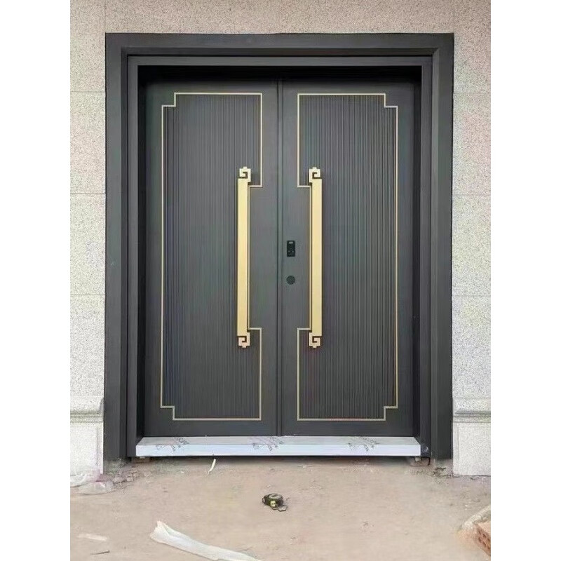 Vinoa Chinese villa door double door double door ready-made double door new courtyard door fluorocarbon paint No. 1 sea stone blue
