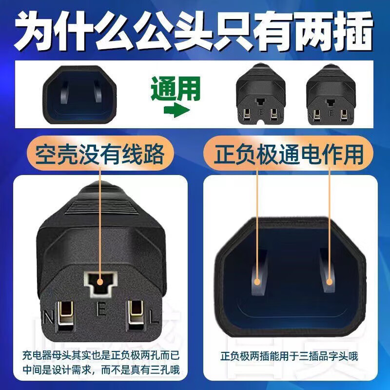 XMSJ Electric Motorcycle Tricycle Charger Extension Cord Electric Battery Car Outdoor Charging Cord Waterproof Male and Female Plug Copper (Suffix) Electric Vehicle Charging Cord Male and Female A Safe and Durable Bold 2.5 Flat 30 Meters