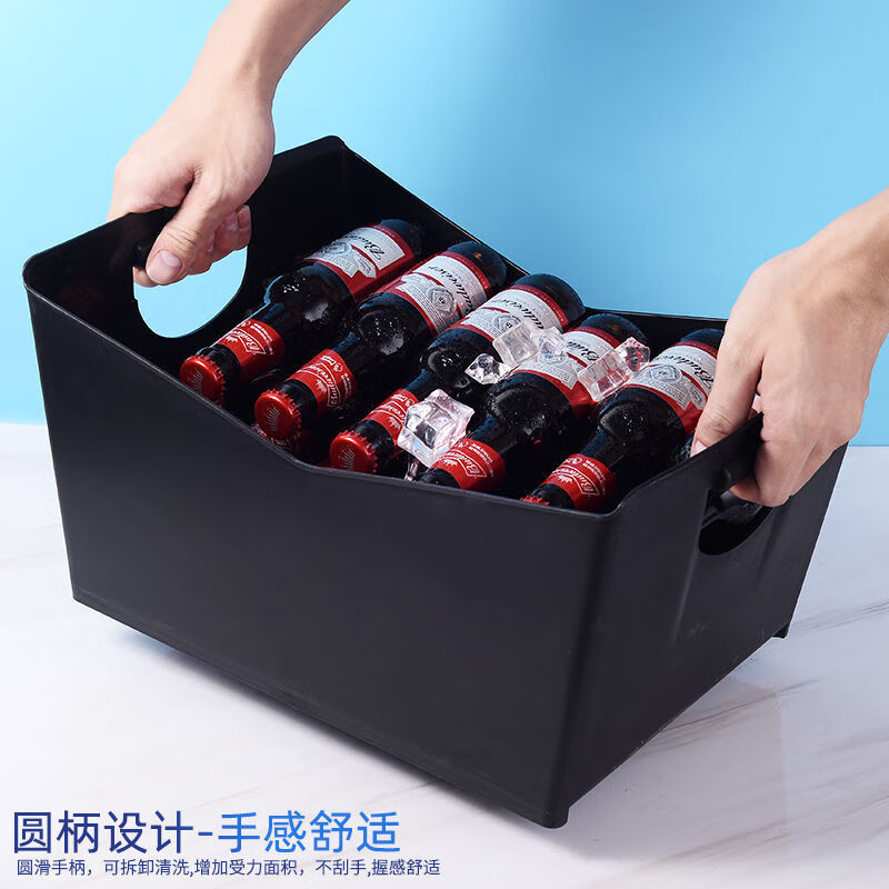 Enshousu beer basket rectangular thickened portable wine frame bar special beer basket beer barrel frame random mini beer frame can hold 4 glass bottles extra thick square beer frame 580g/37*28