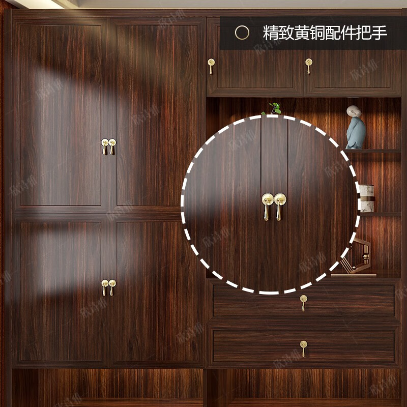 Xinshiya new Chinese style ebony wood tatami multifunctional bed customized wardrobe light luxury cloakroom whole house customized bedroom per square meter (supports customization based on drawings)
