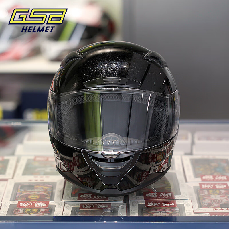 GSB motorcycle helmet winter anti-freeze and warm 3C electric vehicle motorcycle commuter pedal helmet men's and women's helmet gsb371 flash black with transparent lens + SF Express L (56-57 head circumference recommended)