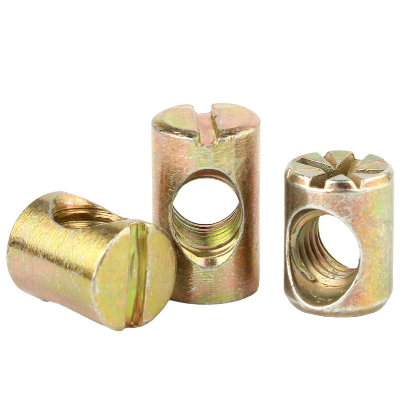 Baodefeng Hammer Nut Hammer Head Nut Furniture Two-in-One Connector Collection Yuanzhu Hammer Nut Embedded Screw Cap One-word Colored Zinc Hammer Nut M6x11 10 pieces
