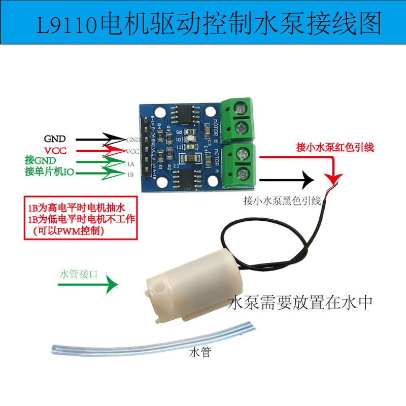 Small water pump DC motor horizontal DC5V power supply suitable for Arduino/51/STM32L9110 independent small water pump