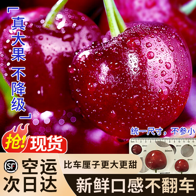 Spot imported Chilean cherries, fresh cherries in season, high-end extra large Chilean cherries whole box pregnant woman gift box 2500g (net weight) extra large fruit JJ 28-30mm