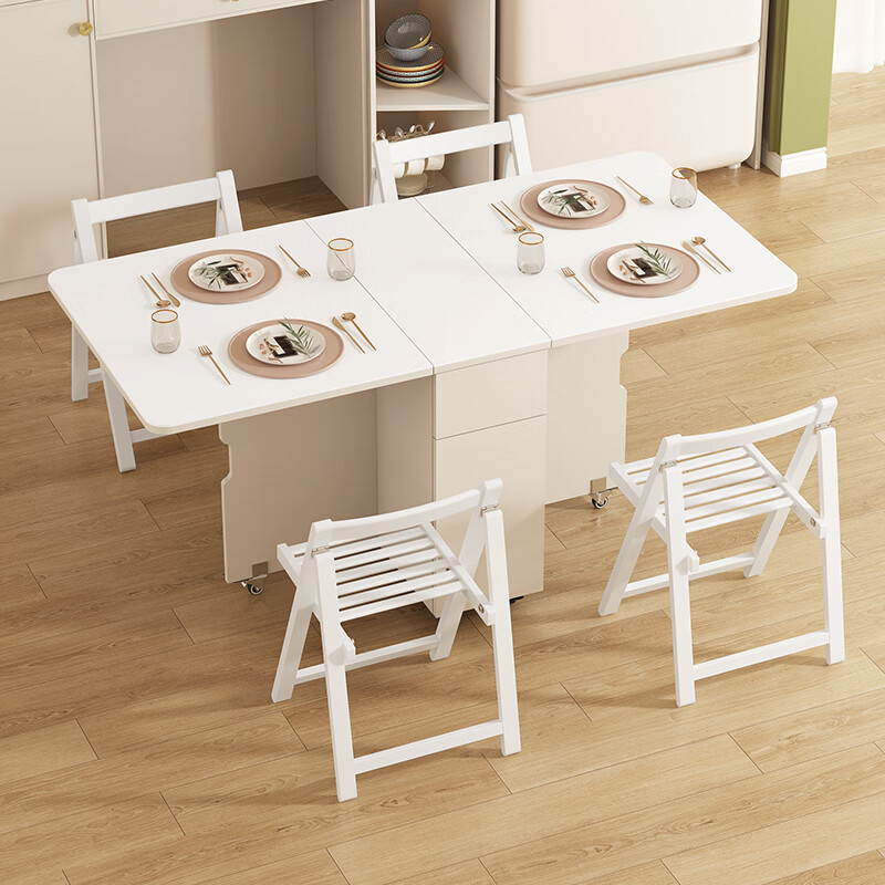 Xuepeng (Xuepeng) light French cream style multifunctional slate folding dining table integrated sideboard built-in refrigerator cabinet integrated against the wall Style 11 1600*420*2000