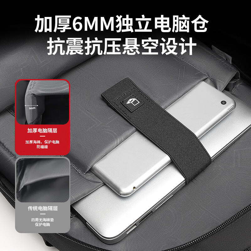 CROSSGEAR Swiss Army Knife Backpack Men's 15.6-inch Laptop Bag Business Large Capacity Travel School Bag Student