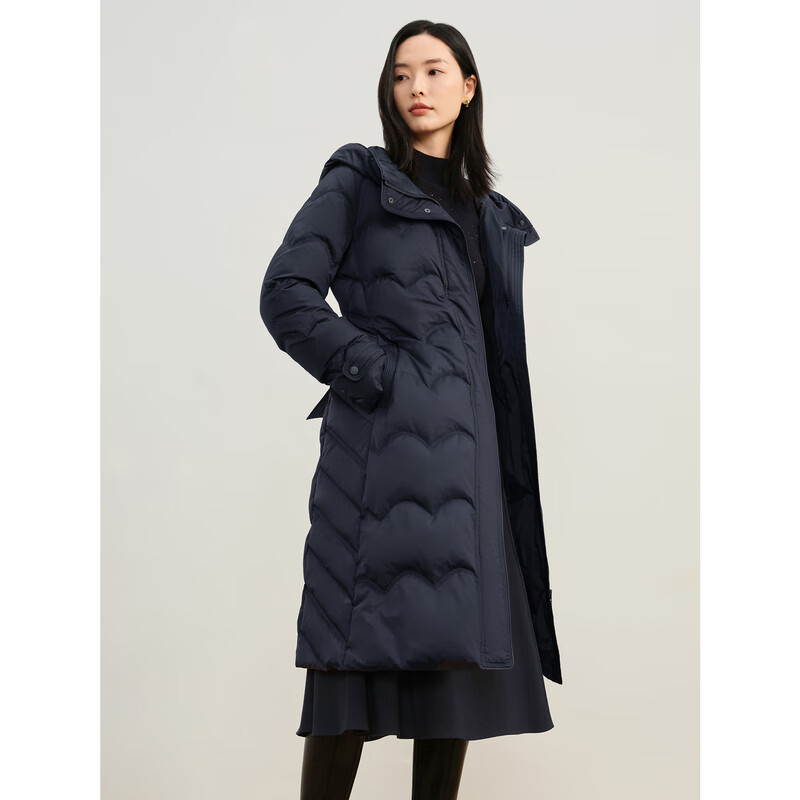 Jiuzi Annako Zhen Down Commuting Hooded Beaded White Goose Down Long Down Women's Winter Style Zhangqing M