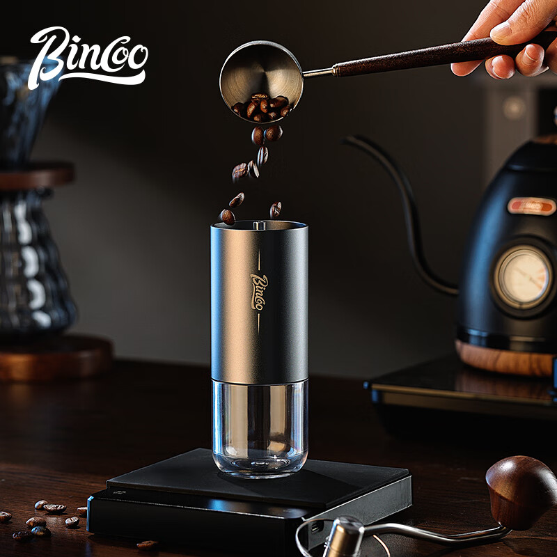 Bincoo hand grinder olive green portable steel core six-star hand grinder manual coffee bean grinder
