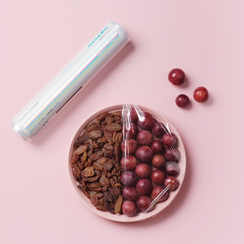 Camellia silver ion antibacterial disposable food special cling film point-break type high temperature resistant large roll household economical package antibacterial cling film 2 rolls 30*25cm+30*30cm