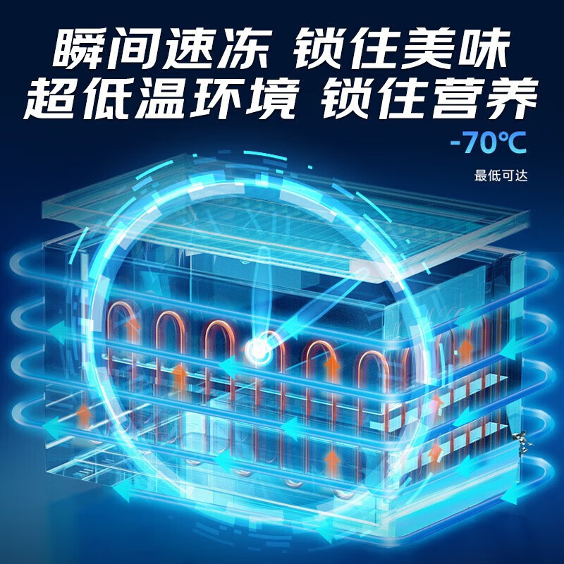 Midea 301 liters ultra-low temperature - 60 degrees freezer home commercial large-capacity cryogenic quick-freezing refrigerator seafood cell-level freezer precious seafood tuna 201 liters ultra-low temperature minus 70 degrees DW-65W201