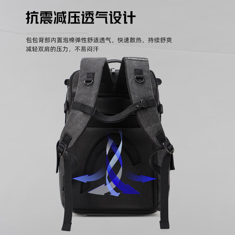 HEAD backpack, men's and women's laptop bag, school bag, large-capacity camera bag, National Geographic cycling backpack