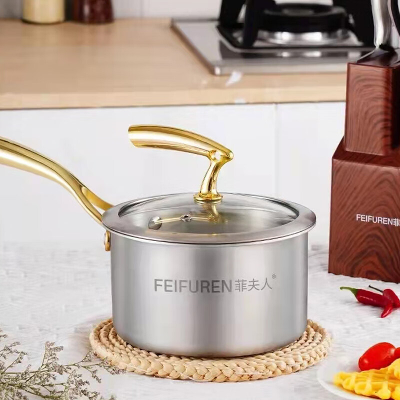 Mrs. Fei German 316 stainless steel pot set complete set of home kitchen steamer food pan frying wok milk pot pan B3 wok + frying pan + steamer 3-piece set