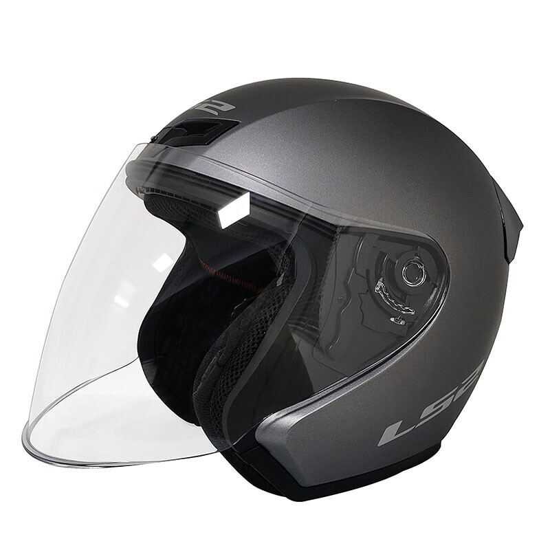 LS2 new motorcycle helmet quarter helmet electric moped four seasons large tail large size men and women half helmet OF608 matte light gray 4XL (recommended 63-64CM)