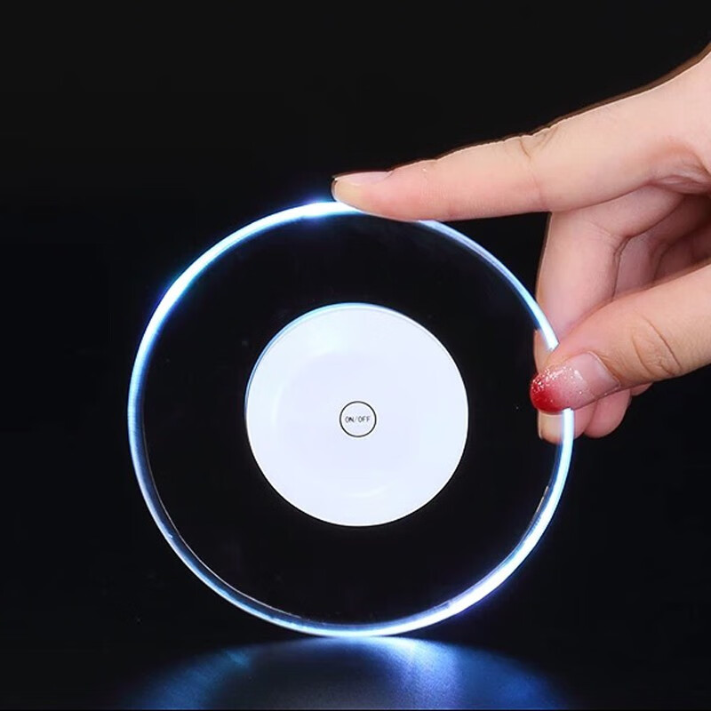 Bar Soul LED luminous coaster Acrylic creative ultra-thin cocktail coaster Lighting base Colorful lamp holder Battery model Contains button battery Acrylic coaster - comes with its own battery - upgraded white light