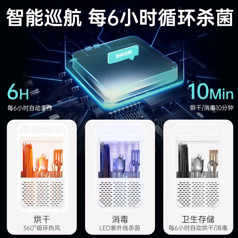 Jingyan chopstick sterilization and drying all-in-one machine wall-mounted chopstick tube chopstick cage chopstick cage drain storage box chopstick basket storage rack