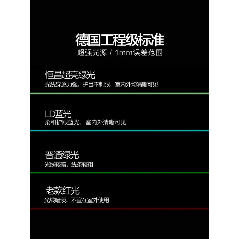 Hengchang 12-line green light level meter high-precision strong light thin line 16-line level laser meter wall-mounted and floor-mounted green light 12-line + fine-tuning wall mount