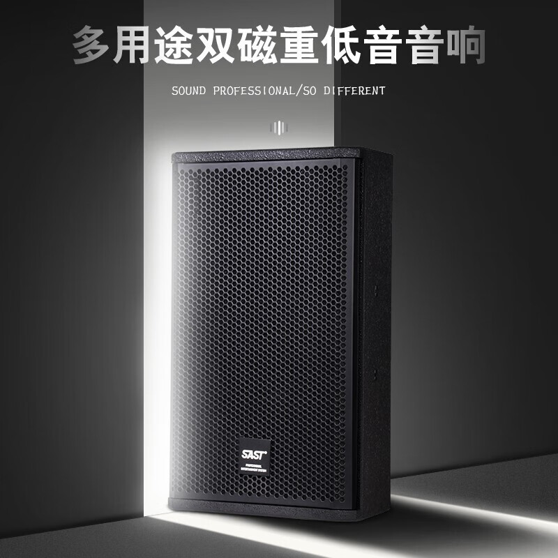 SAST professional stage conference speaker set, stage wedding performance conference bar KTV audio outdoor set HiFi speaker high power 10-inch speaker + MV-200X function + microphone + mixer + effector