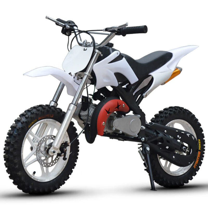 Langchuang (LANGCHUANG) two-stroke children's motorcycle pull start motorcycle off-road vehicle entertainment adult mini racing fuel model enlarged wheels and off-road tires white