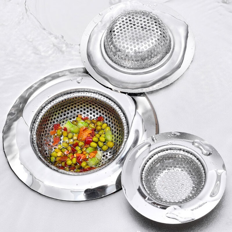Ji Meng Kitchen Stainless Steel Sink Filter Wash Basin Pool Sink Residue Filter Drainage Floor Drain Net Large (Outer Diameter 11.5cm)