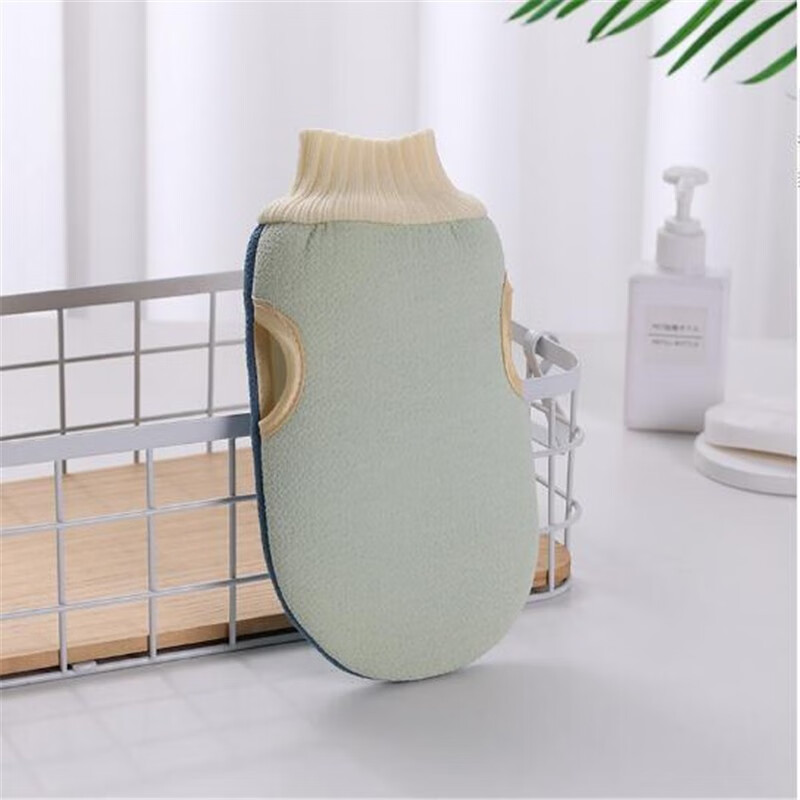 Thickened coarse scrub bath towel, double-sided strong mud rub with finger bath gloves, bath towel, bath towel, exfoliator, discount - 2 pack (matched with 2 different colors)