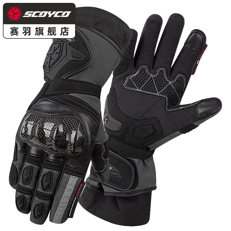 SCOYCO Cycling Gloves for Motorcycles and Motorcycles, Winter Warmth, Coldproof, Windproof, Waterproof, Touch Screen and Anti-fall Equipment, Motorcycle Travel Model, Xingchuan MC136 (Dark Gray) Waterproof and Anti-seepage XL