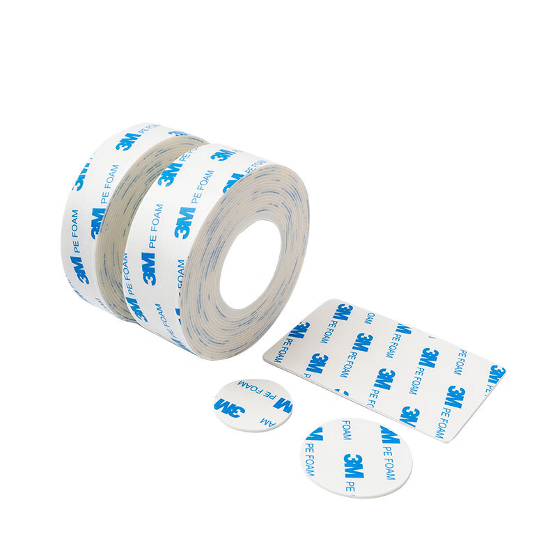 3M double-sided tape, strong, traceless and non-retaining foam, PE base material, wall hook decorative paste 1600T, 40mm wide, 3m long, white