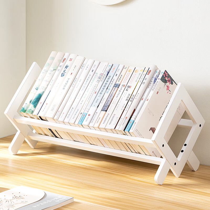 Trojan Desktop Small Bookshelf Storage Rack Office Desk Organizing Living Room Dining Table Countertop Multi-layer Simple Thick Bold Pure Bamboo Brown 52 Long