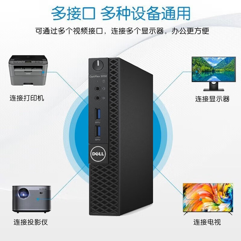 Dell DELL desktop computer host 4K mini computer mini Core i3i5i7 complete machine commercial home game micro second-hand 95 new built-in WiFi 9.5 into new configuration A1 95 into new
