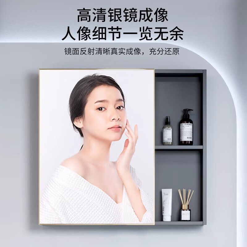 Youlai Coco floor-standing bathroom cabinet ceramic integrated basin wash basin cabinet combination bathroom wash basin wash basin space aluminum gentleman gray floor-to-ceiling door 60cm