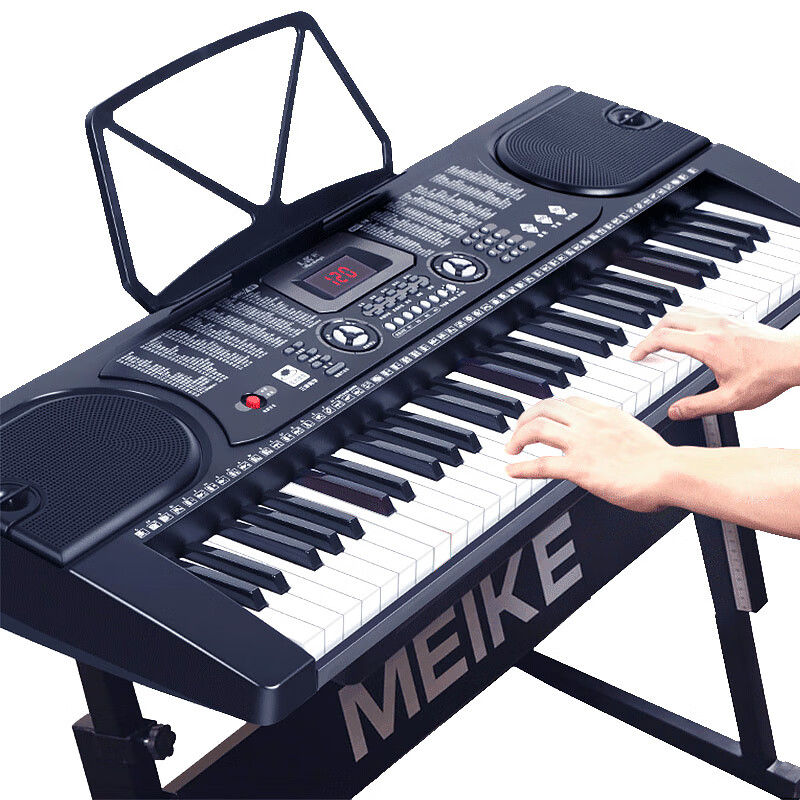 Meirkergr MK-8618 61-key multi-function intelligent teaching electronic keyboard for children who are beginners in musical instruments, connects headphones, microphones, and mobile pads