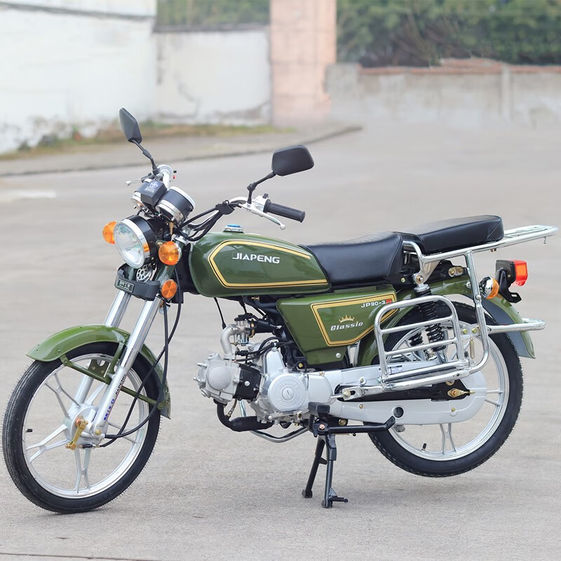 National 4 EFI 48 old model Jialingpeng JL70 straight beam four-stroke lightweight fuel-saving fuel-assisted motorcycle for the elderly green mesh wheel does not include invoice and cannot be licensed