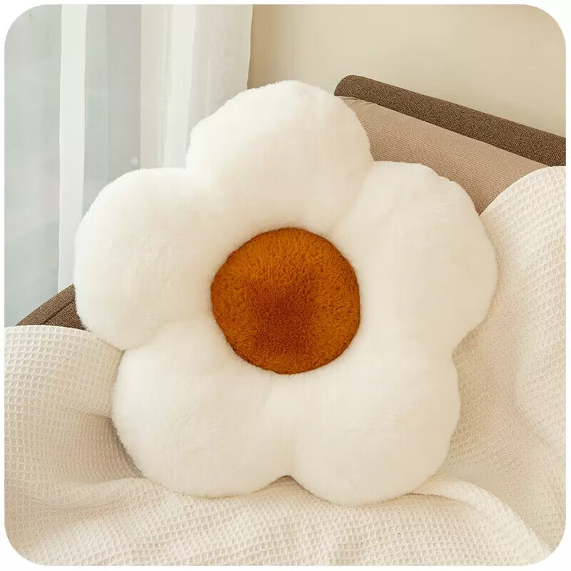 AVIVI Flower Pillow Sofa Cushion Bedside Cushion Car Petal Cushion Office Waist Cushion Butt Cushion Sun White