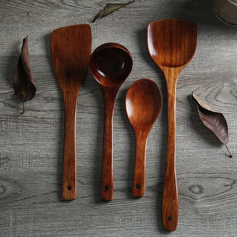Xu Nian solid wood spatula, solid wood cooking spatula, natural wood spatula, wooden rice spatula, wooden spatula, wax-free spatula, high temperature resistance, no odor, no damage to the pot