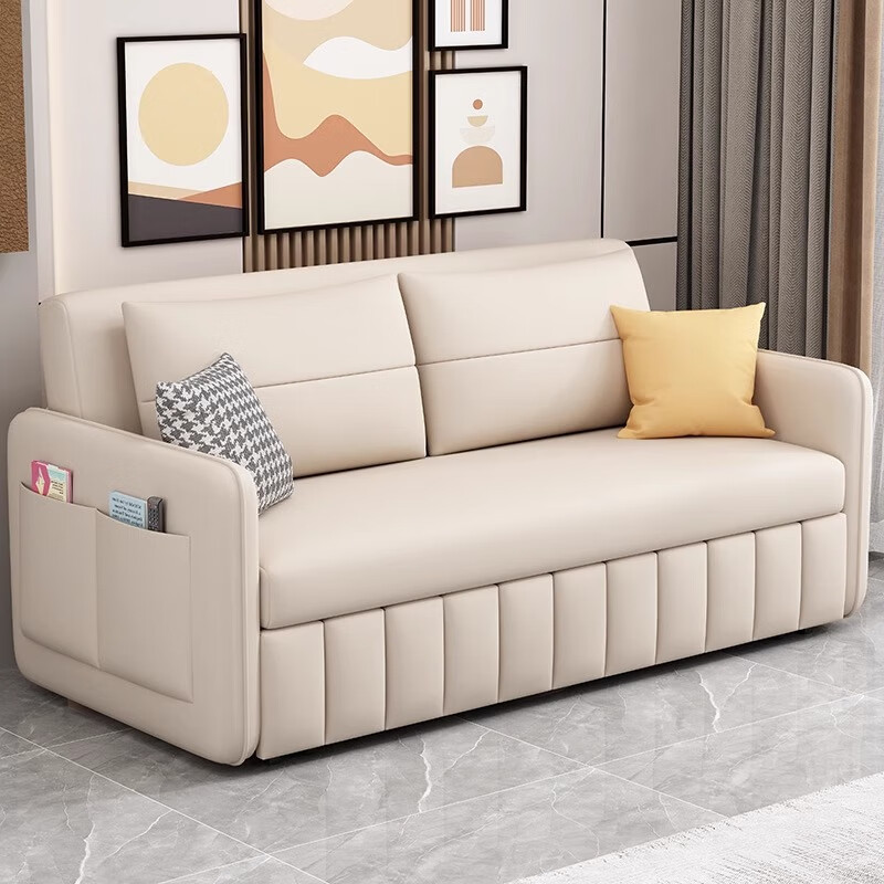 Washington Sofa Cat Scratch Cloth Folding Dual-Purpose Multi-Function All-in-one Push-pull 1.5m 2m Balcony Internet Celebrity Style Living Room Sofa Bed 1.2m 2CM Latex + 7CM Sponge Model No Storage