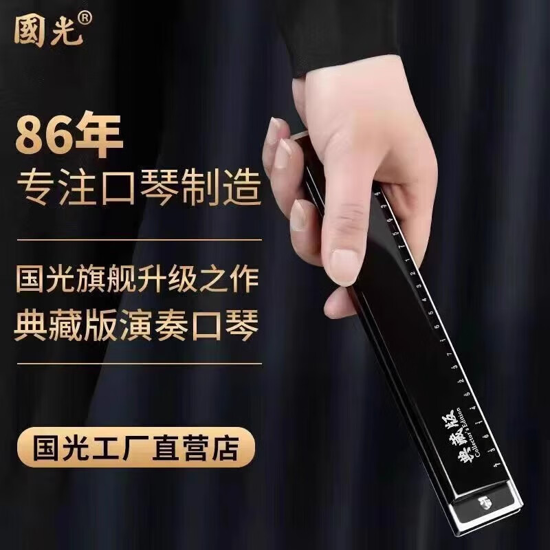 Guoguang German imported gongs Guoguang 28-hole harmonica accented polyphonic C key 24 advanced adult beginner professional performance level 28-hole polyphonic C key