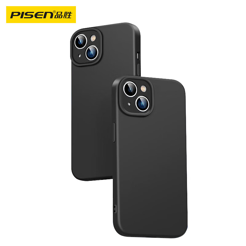 Pinsheng suitable for iPhone 15 mobile phone case iPhone15 flexible liquid case all-inclusive anti-fall, anti-wear, shockproof and skin-friendly men and women ultra-thin protective cover soft shell black