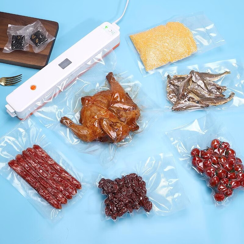 Weiheng Vacuum Machine Small Household Vacuum Packaging Machine Bag Food Tea Vacuum Sealing Machine Temperature Adjustable Vacuum Machine + 10 Bags