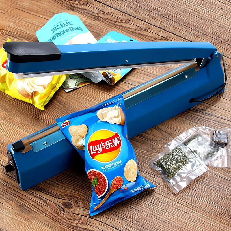 Baijie sealing machine hand pressure plastic film sealing machine plastic bag tea bag packaging machine baler PFS-400 blue