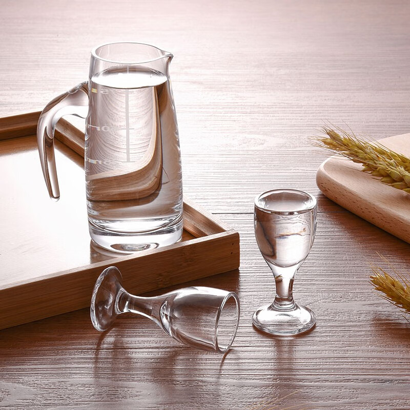 CLITON white wine cup wine dispenser 100ml wine set Maotai small wine glass scale divider wine pot wine cup 6 pots 6 cups