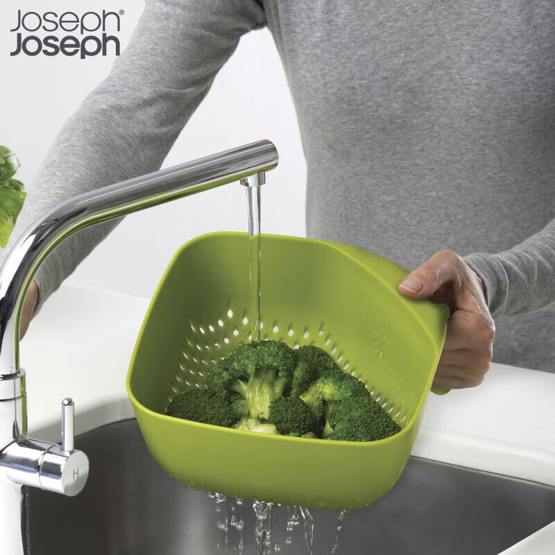 JOSEPH JOSEPH British modern style camping style stackable colorful light water filter drain basin sink kitchen water filter white 40092