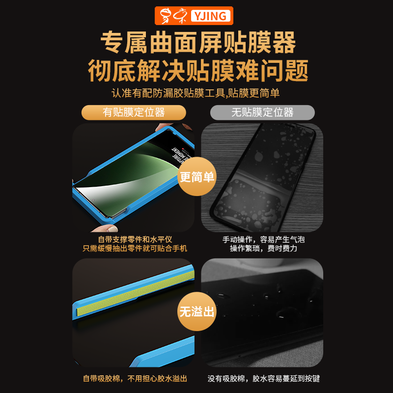 YJING suitable for Xiaomi 13Ultra tempered film full glue UV mobile phone film full screen curved surface HD protective film explosion-proof anti-fall anti-fingerprint print fully transparent high-definition UV tempered film 2 pieces + set of film artifacts