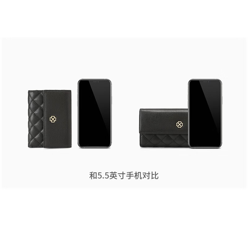 Scarecrow wallet women's long genuine leather women's clutch new diamond buckle 30% off women's wallet 14 card slots first layer cowhide black long