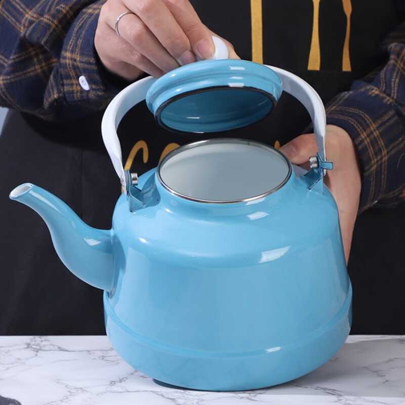 OULJ enamel cute small fresh enamel pot enamel teapot kettle induction cooker universal gas household milk tea 1L 505Ltk505-2 points 5l pink 2 points 5l5L