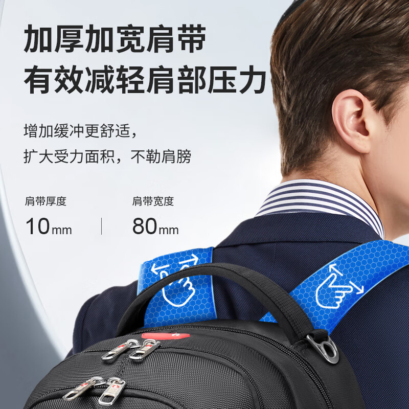 CROSSGEAR Swiss Army Knife Backpack Men's 15.6-inch Laptop Bag Business Large Capacity Travel School Bag Student