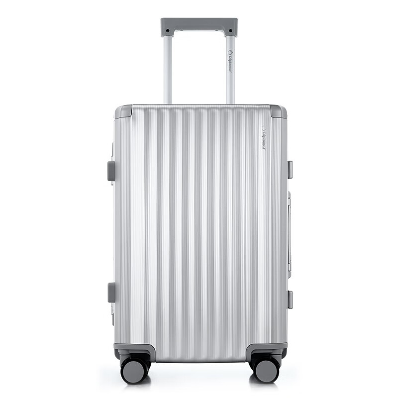 Diplomat diplomat suitcase, high-looking aluminum-magnesium alloy men and women business trip student trolley case TL-2505 silver 20 inches - suitable for short distances and can be boarded