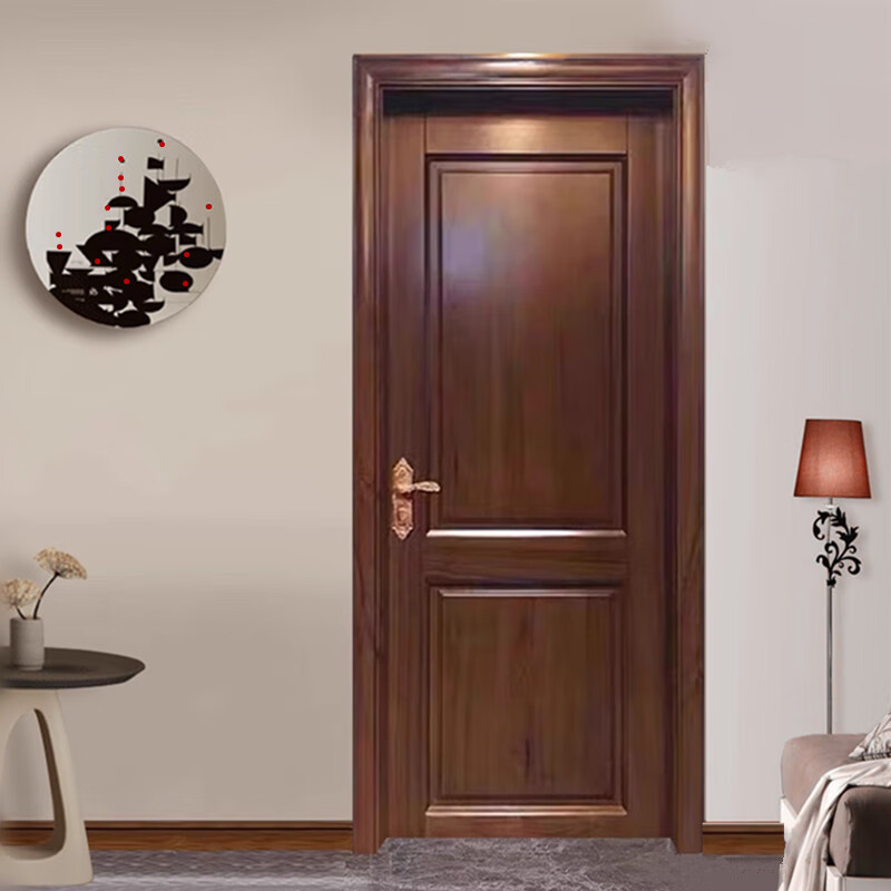 Solid wood bedroom door, oak painted room door, silent suit door, indoor door, room walnut wood door customization, rubber wood painted door 1 style
