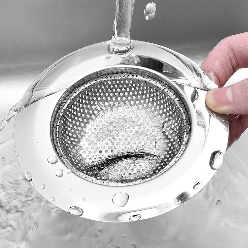 Ji Meng Kitchen Stainless Steel Sink Filter Wash Basin Pool Sink Residue Filter Drainage Floor Drain Net Large (Outer Diameter 11.5cm)